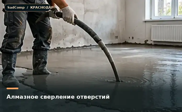 Тематическая визуализация ремонтной работы: Алмазное сверление отверстий в Краснодаре