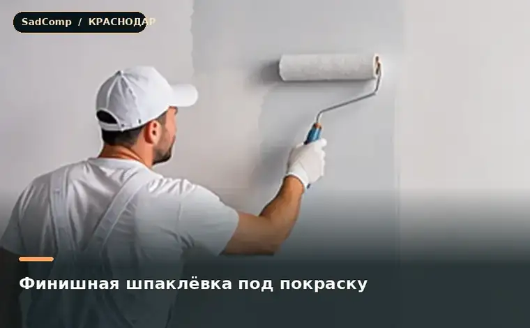 Тематическая визуализация ремонтной работы: Финишная шпаклёвка под покраску в Краснодаре