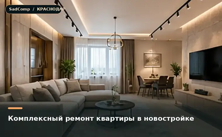 Тематическая визуализация ремонтной работы: Комплексный ремонт квартиры в новостройке в Краснодаре