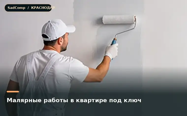 Тематическая визуализация ремонтной работы: Малярные работы в квартире под ключ в Краснодаре