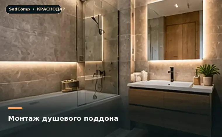 Тематическая визуализация ремонтной работы: Монтаж душевого поддона в Краснодаре