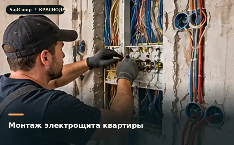 Тематическая визуализация ремонтной работы: Монтаж электрощита квартиры в Краснодаре