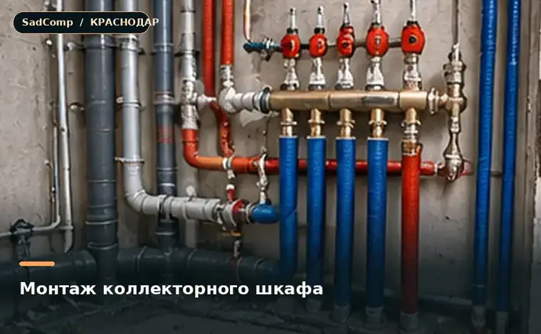 Тематическая визуализация ремонтной работы: Монтаж коллекторного шкафа в Краснодаре