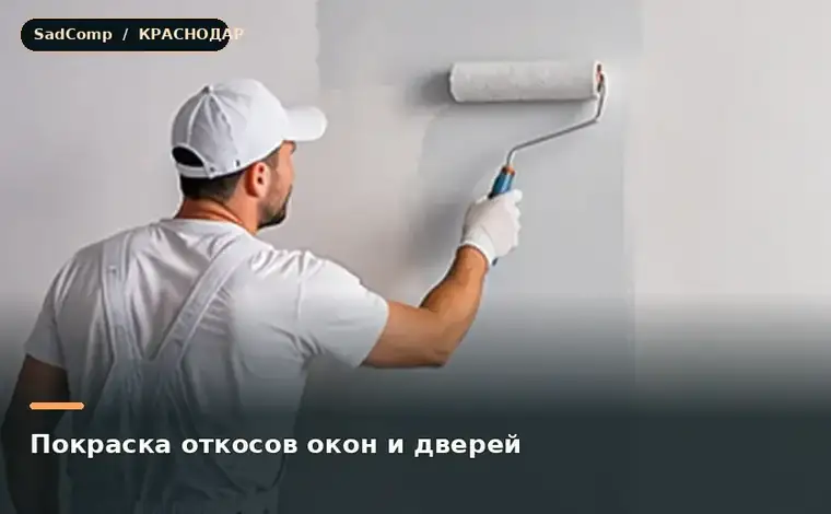 Тематическая визуализация ремонтной работы: Покраска откосов окон и дверей в Краснодаре