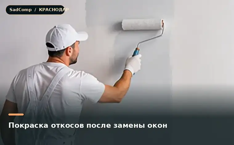 Тематическая визуализация ремонтной работы: Покраска откосов после замены окон в Краснодаре