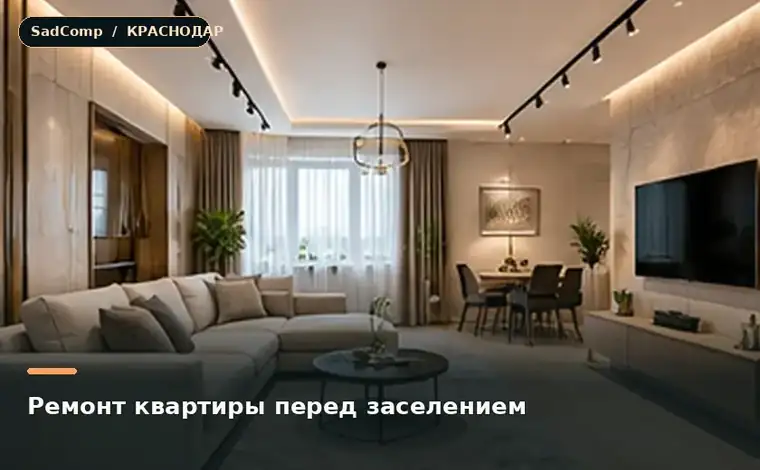 Тематическая визуализация ремонтной работы: Ремонт квартиры перед заселением в Краснодаре