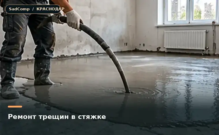 Тематическая визуализация ремонтной работы: Ремонт трещин в стяжке в Краснодаре