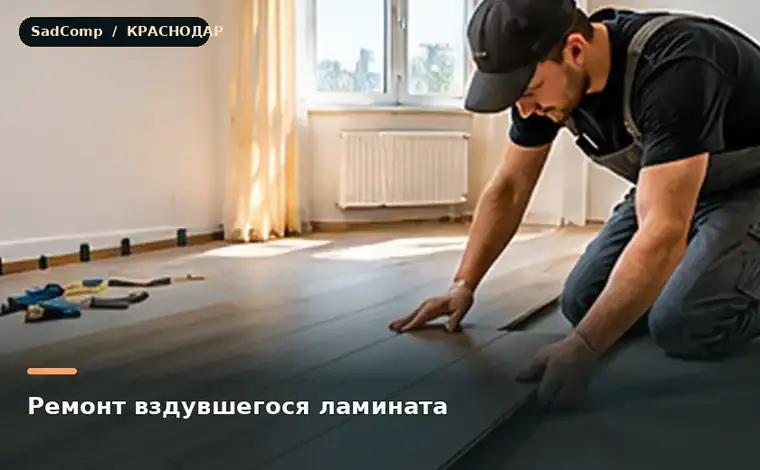 Тематическая визуализация ремонтной работы: Ремонт вздувшегося ламината в Краснодаре
