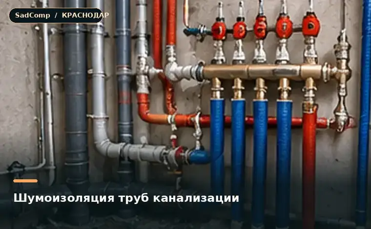 Тематическая визуализация ремонтной работы: Шумоизоляция труб канализации в Краснодаре
