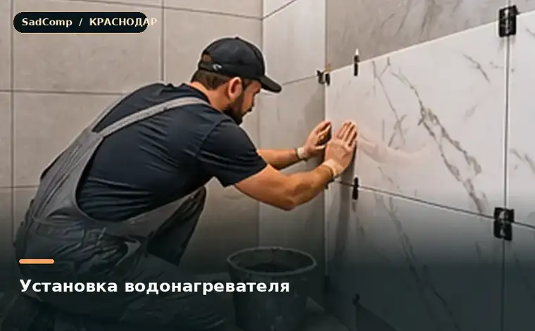 Тематическая визуализация ремонтной работы: Установка водонагревателя в Краснодаре