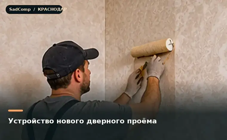 Тематическая визуализация ремонтной работы: Устройство нового дверного проёма в Краснодаре