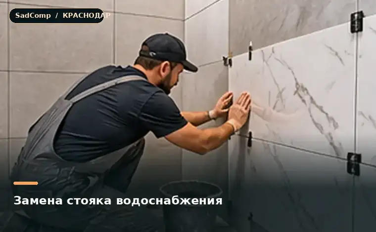 Тематическая визуализация ремонтной работы: Замена стояка водоснабжения в Краснодаре